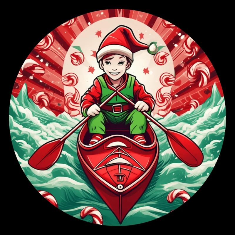 Christmas Elf Kayaking