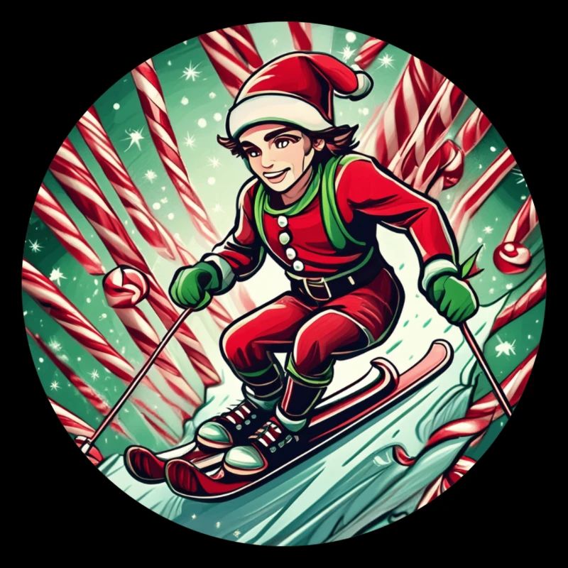 Christmas Elf Skiing