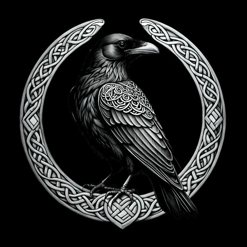 Raven with Celtic Knot 01