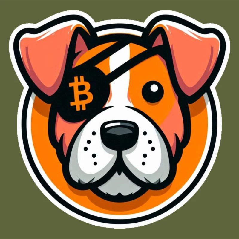 Chien avec cache-œil Bitcoin