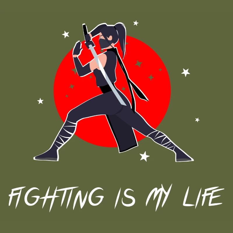 Combattant en pose de combat avec épée