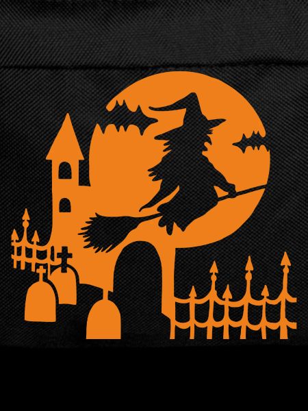 Halloween - witch cemetery - orange