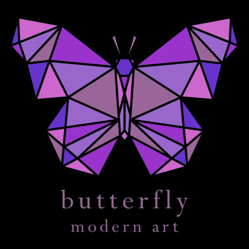 Schmetterling lila Logo, moderne abstrakte Kunst