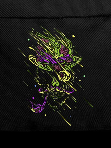 Glowing graffiti neon skull