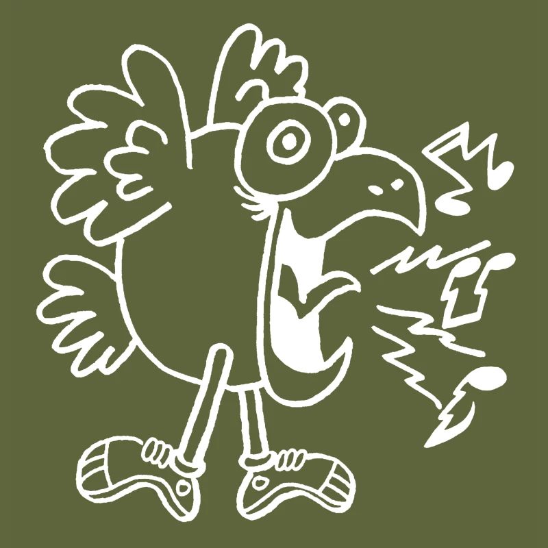 Crazy white bird