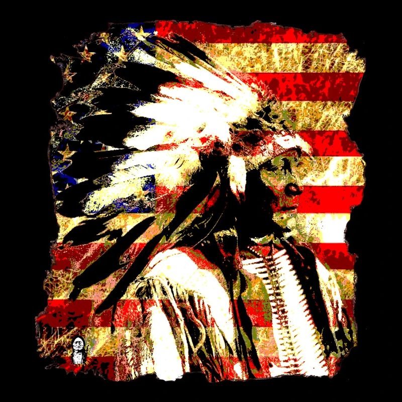 Chef collage sur USA Drapeau 2