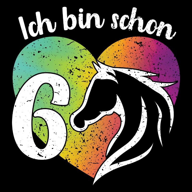 Ich bin schon 6 Geburtstagsshirt Mädchen Pferd