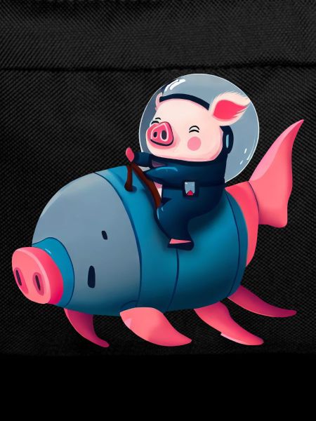 Pig Astronaut on Pig Rocket