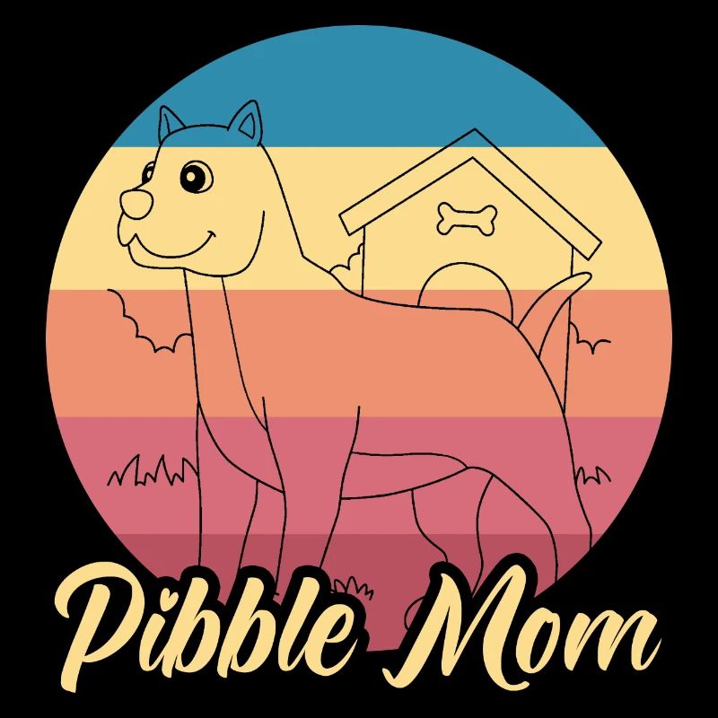 Pibble Mom Pitbull Mommy American Terrier Retro