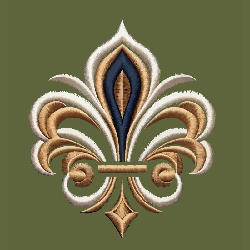 Elegant Fleur-de-Lis Embroidery