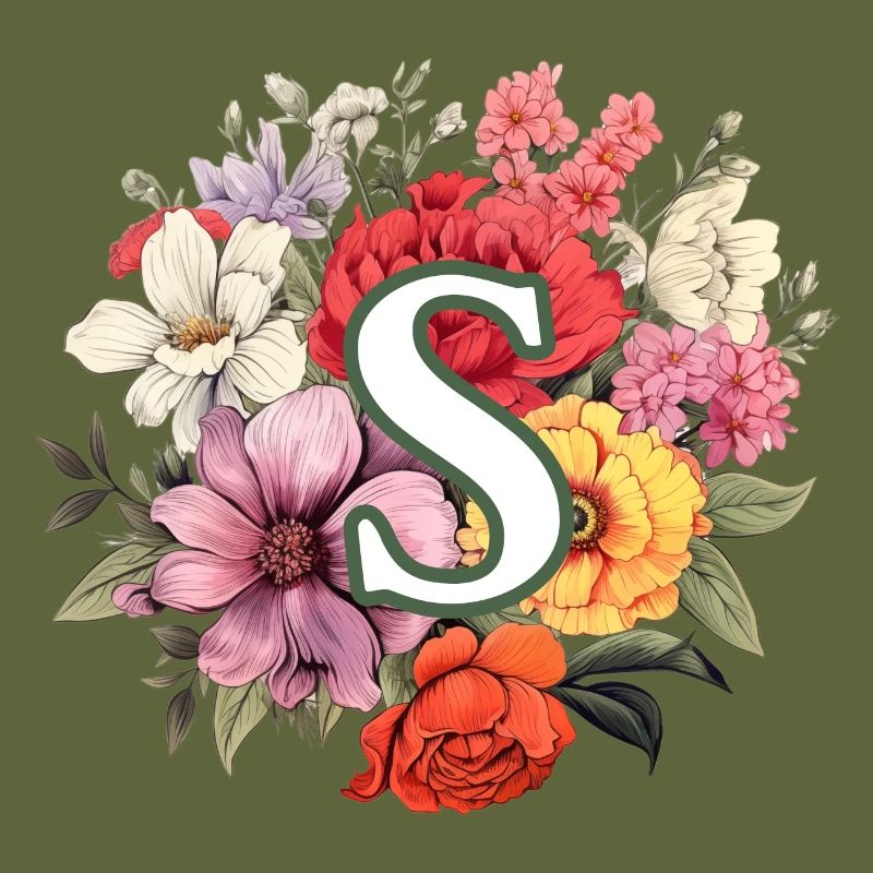 S Monogramm Blumenstrauss