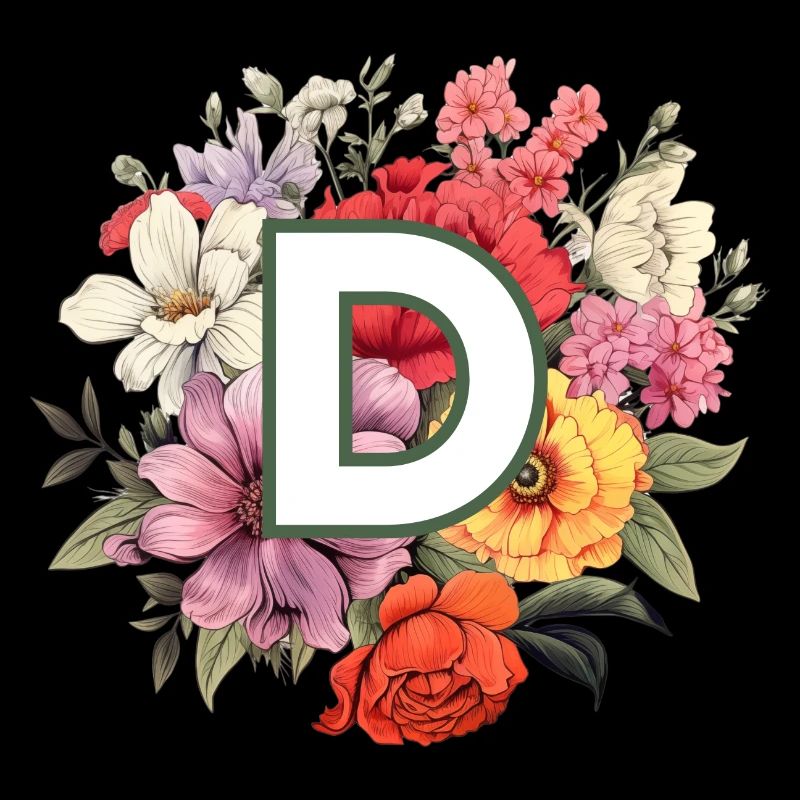 D Monogramm Blumenstrauss