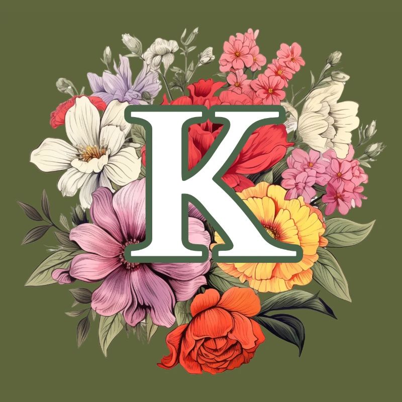 K Monogramm Blumenstrauss
