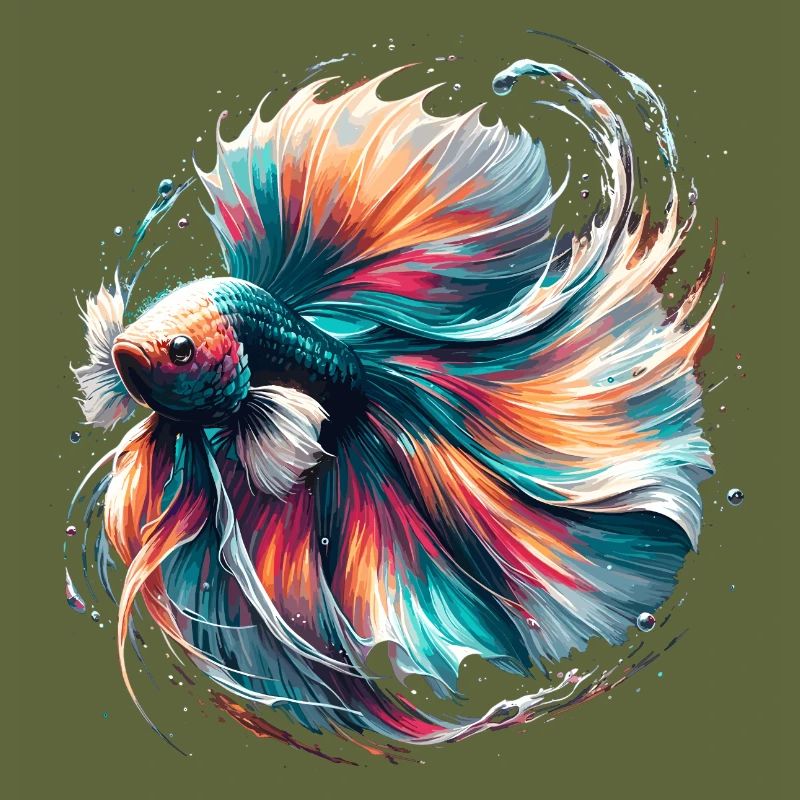 Bright Betta Splendens, Colorful