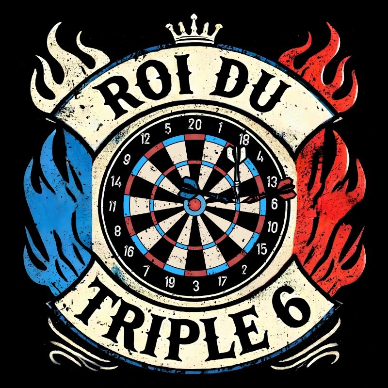 Roi du triple 6 humour fléchettes roi dard cible