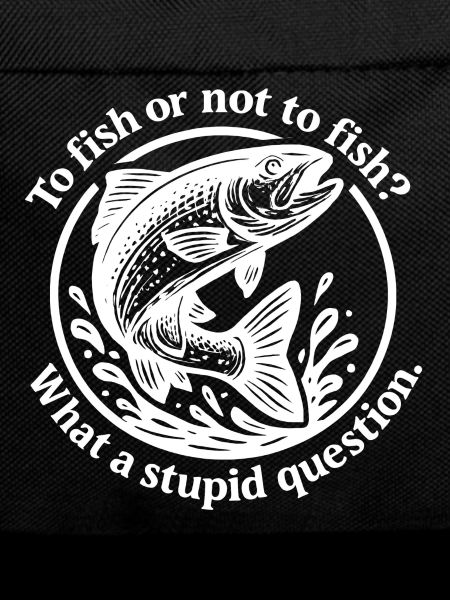 Funny fish motif with question