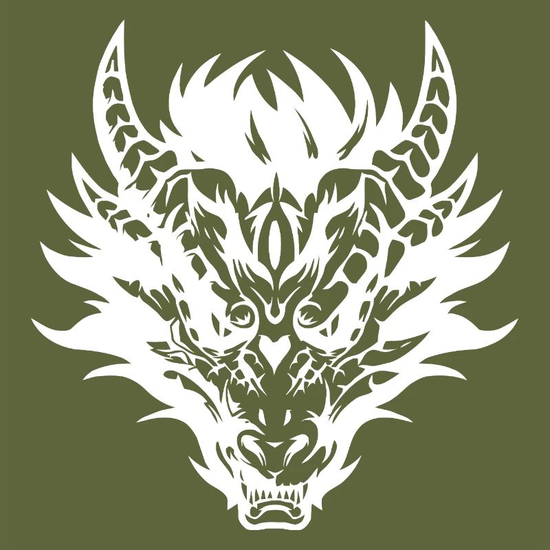 Conception complexe de masque de dragon tribal