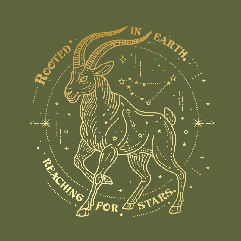 Steinbock Sternzeichen Geschenk – Erde & Sterne Design