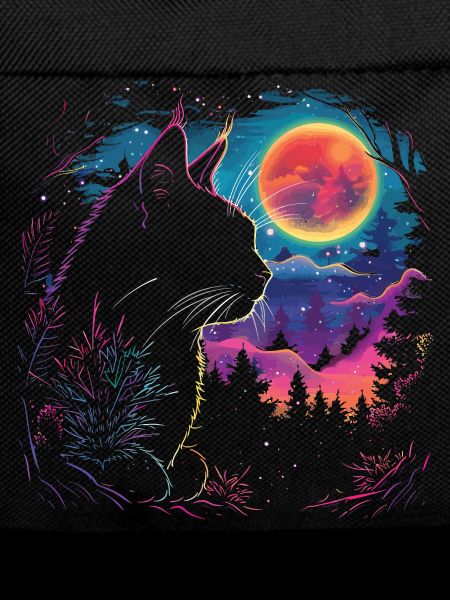 Cat sleep in neon night