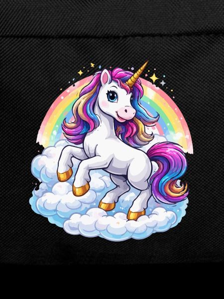 Regenbogen-Einhorn über Wolken