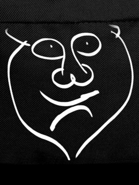 Heart Face Line Art Positive-Negative Smile
