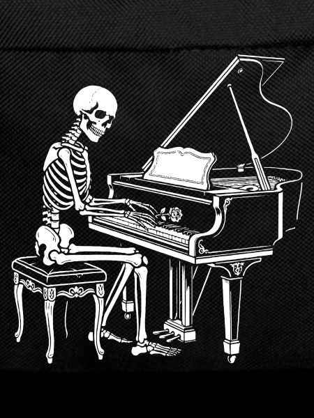 Skeleton playing piano