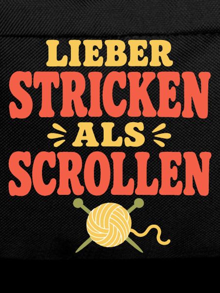 Lieber stricken als scrollen – Retro-Strickspruch