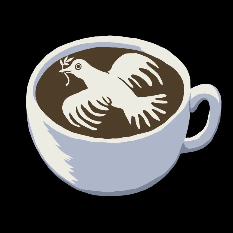 Cappuccino mit Friedenstaube