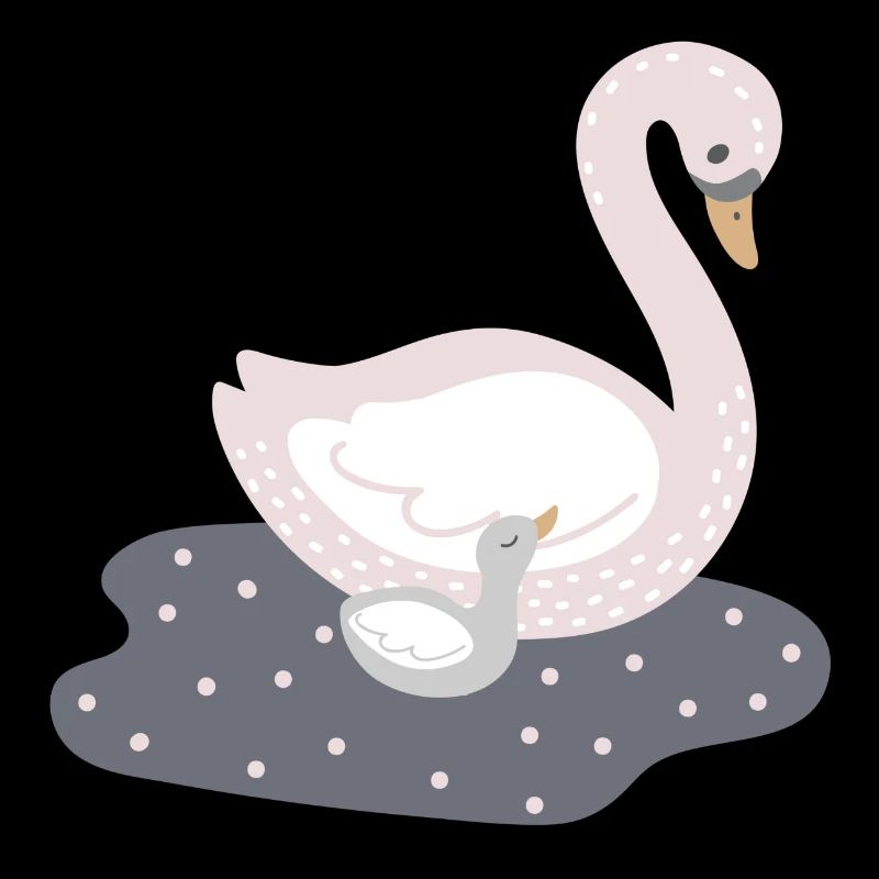Schwan mama mit Baby Schwan Tochter