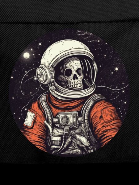Creepy skeleton as an astronaut
