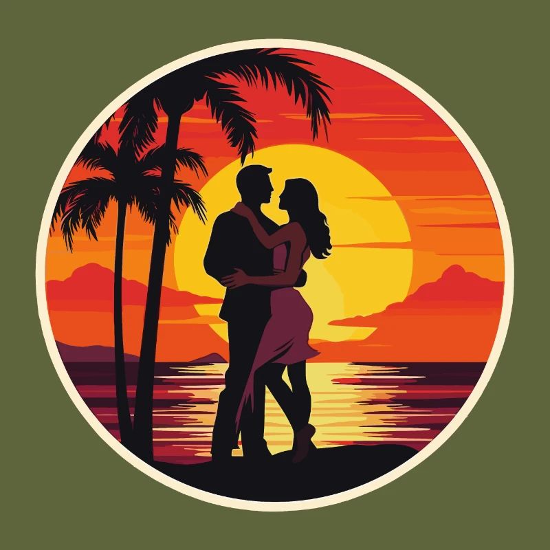 Sunset Couple Beach