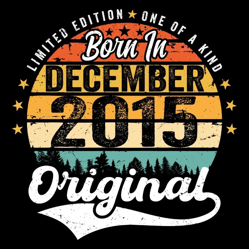 Original Décembre 2015 Vintage Anniversaire 2015