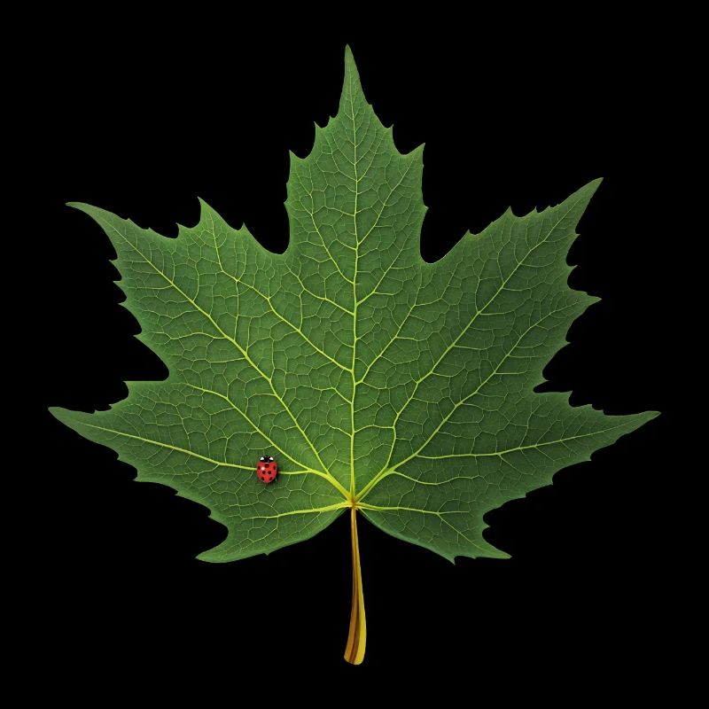FEUILLE D'ÉRABLE - COCCINELLE