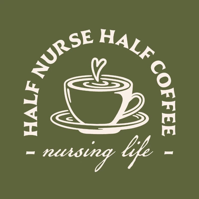 Halb Krankenschwester, halb Kaffee Humor Krankenschwester Kaffee