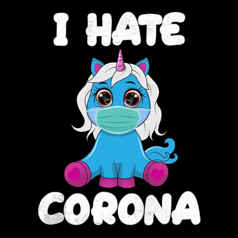 Unicorn with face mask - I hate Corona