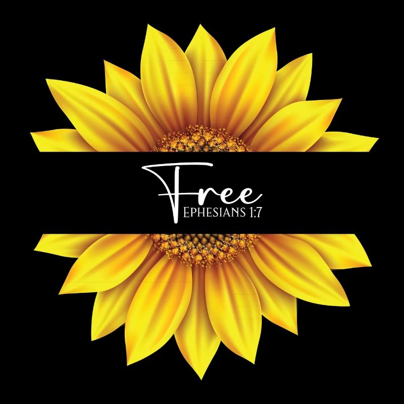 Conception chrétienne de tournesol Je suis libre Éphésiens 1:7