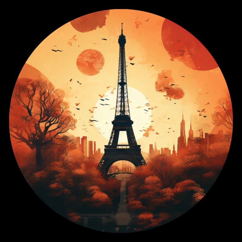 Sunset in Paris: Eiffel Tower and