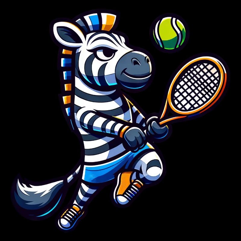 Zebra Tennis Player Serve