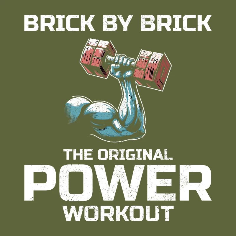 Bricklayer Bricklaying Humor Power Workout Funny