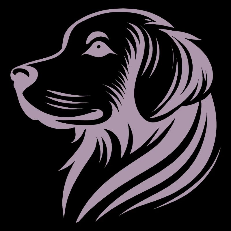Golden Retriever Head Silhouette Minimalist