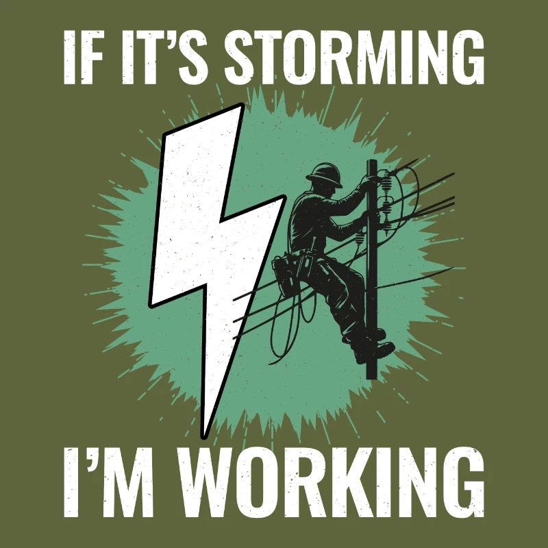 Lineman Storm Work Brave Dedicated Hero
