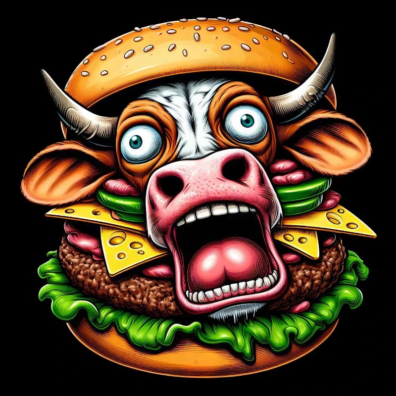 Skurriler Halloween Burger Kreischende Kuh Horror