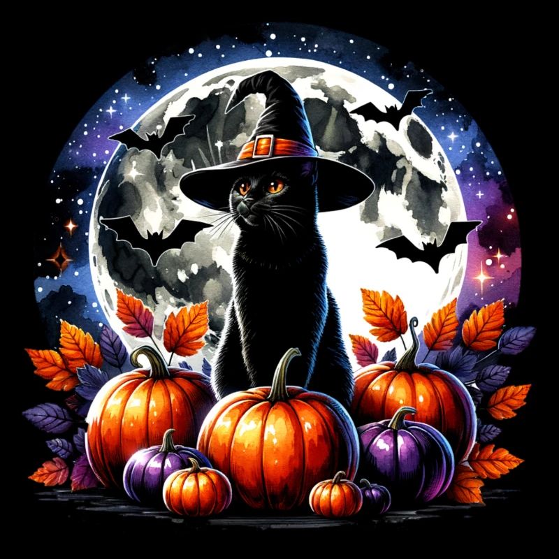 Chat effrayé, pas de friandises, juste des tours d’Halloween