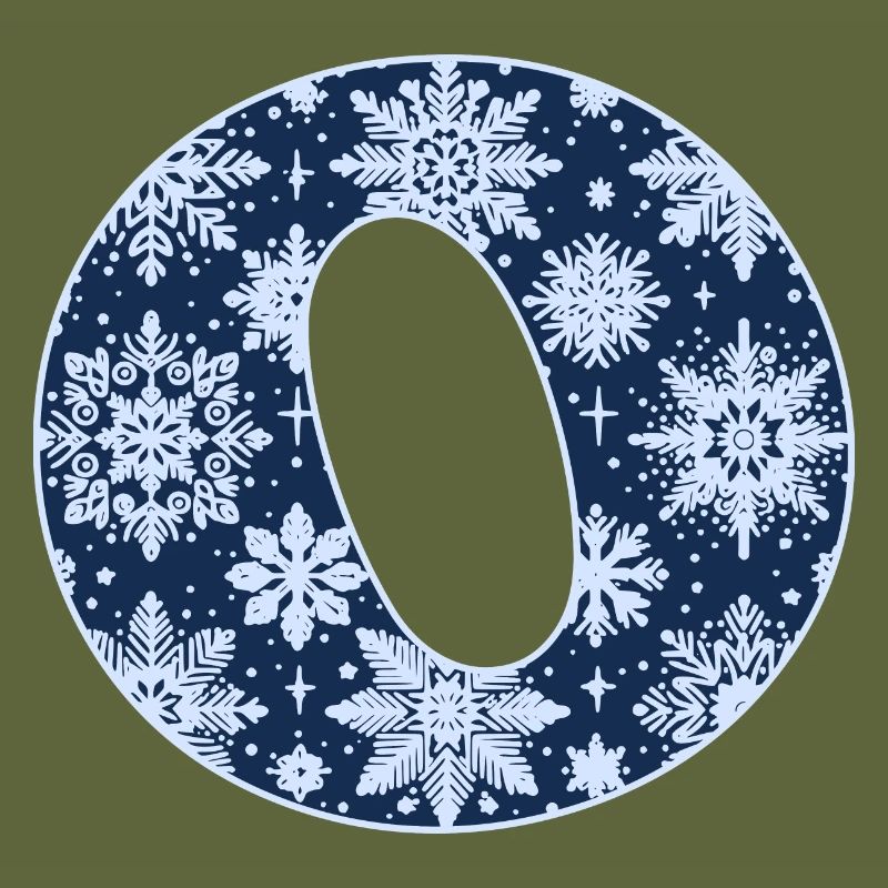 Buchstabe O Schneeflocken