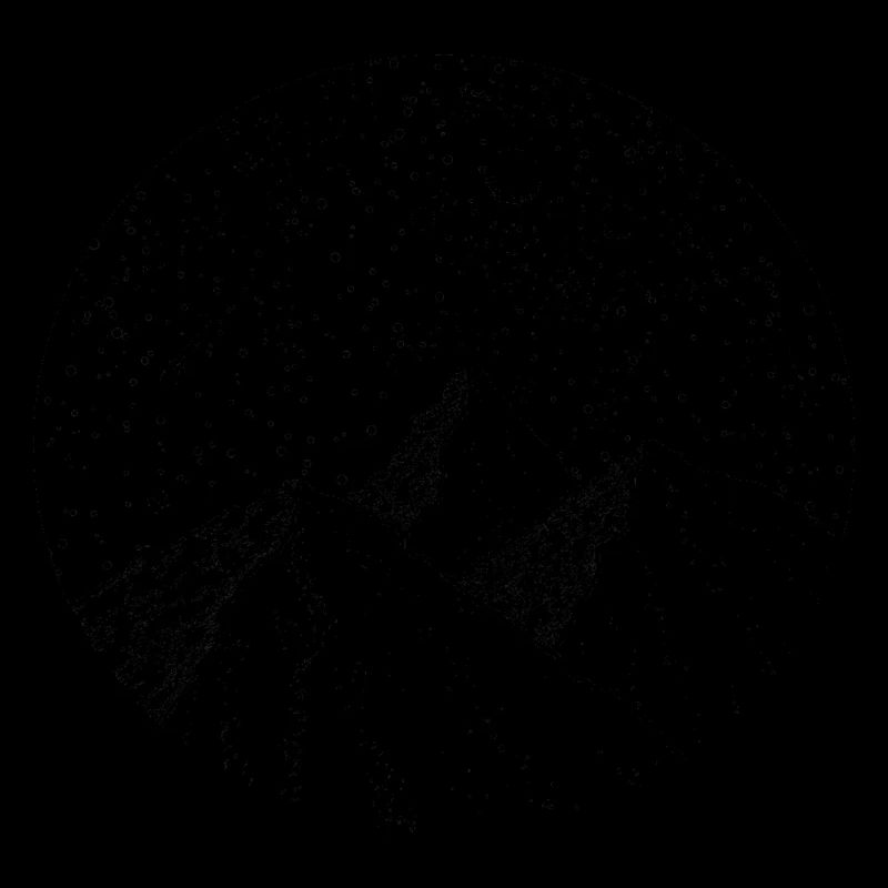 Mountains in the starry sky