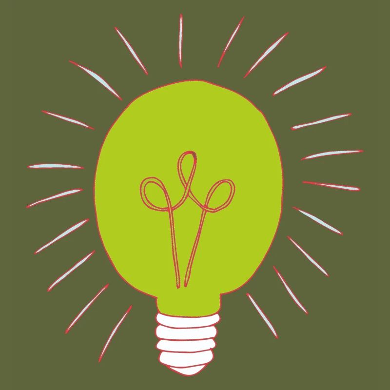 Neon green light bulb