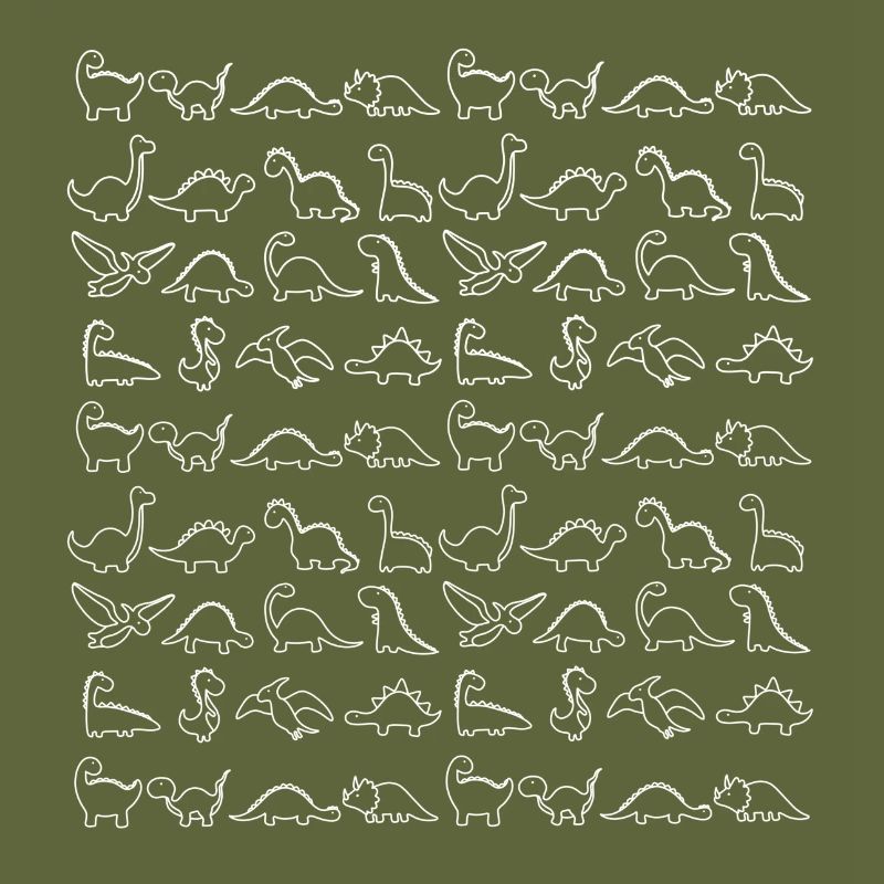 Dinos pattern in white