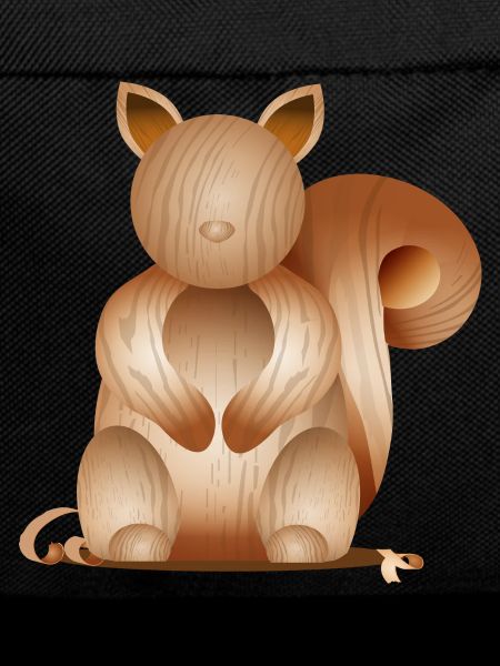 Wood-look illustration – Playful squirrel