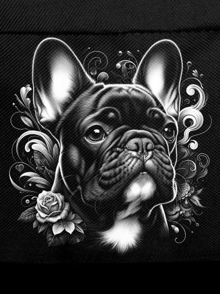 Cute French Bulldog with Flowers