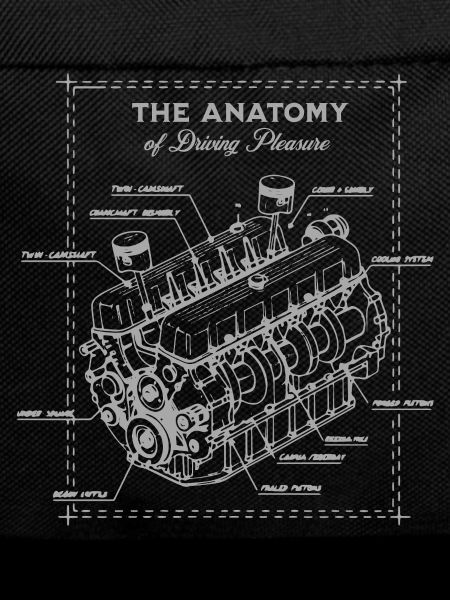 Anatomy of a car engine blueprint